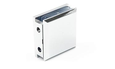 Коннектор для душевой  стена-стекло 45х45 мм, 90°, с двумя отверстиями, цинк, полированный t731 PZn купить в Волгограде