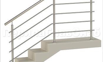 Четыре ригеля на сварке, круглый поручень и круглые стойки для крыльца в Волгограде. Готовые проекты ПерилаГлавСнаб