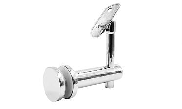 Выносной держатель поручня на стекло 8-20 мм, регулируемый, с ложементом, полированный, (AISI 304) k241-5 купить в Волгограде