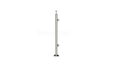 Стойка круглая Ø38.1: 2 штамп. зажимных стеклодержателя, полированная, высота 950 мм (AISI 201) k726-R купить в Волгограде