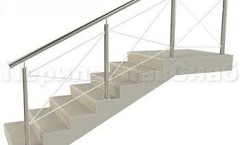 Ограждения из нержавейки. Заполнение из тросиков (нестандартная конфигурация) для крыльца в Волгограде. Готовые проекты ПерилаГлавСнаб