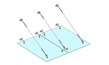 Комплект фурнитуры для козырька 1500х1800 (на вантах/тягах) k671-15-18 купить в Волгограде
