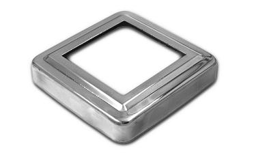 Низ стойки фигурный под трубу 50х50 мм, 83х83х0.5 мм, высота 17 мм, полированный (AISI 304) k375 купить в Волгограде