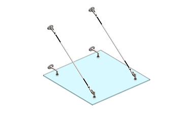 Комплект фурнитуры для козырька 1200х1200 (на вантах/тягах) k671-12-12 купить в Волгограде