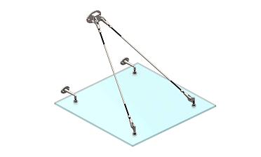 Комплект фурнитуры для козырька с двойным кронштейном стена-тяга 1200х1200 (на вантах/тягах) k671-12-12-2 купить в Волгограде