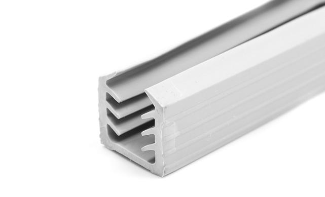 Уплотнитель в поручень с пазом 24х24 для стекла 8мм или триплекса 4+4, EPDM (палки 3 м) СЕРЫЙ Фk309-G