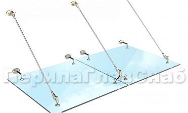 Комплект фурнитуры для козырька 1800х1800 (на вантах/тягах) k671-18-18 купить в Волгограде