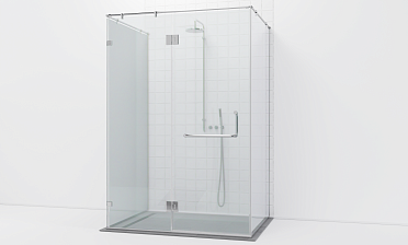 Комплект фурнитуры для душевой перегородки возле стены с дверью и глухими стеклами t571-1 купить в Волгограде