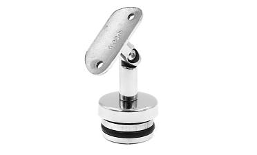 Наконечник палец с алюминиевой системой фиксации на стойке Ø42.4х1.5 мм, регулируемым ложементом под поручень Ø50.8 мм, полированный, литой, нержавеющий AISI 304 k206 купить в Волгограде