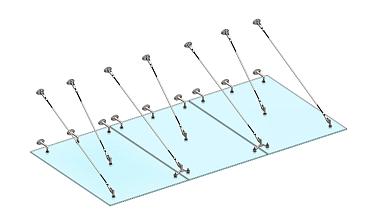 Комплект фурнитуры для козырька 1800х3700 (на вантах/тягах) k671-18-37 купить в Волгограде