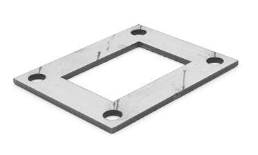 Фланец прямоугольный нержавеющий 100х80 (под трубу 40x60) Ф-0533 купить в Волгограде