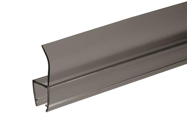 Уплотнитель для стекла 8мм, полупрозрачный черный, 180°, стекло-стекло 2,2 м  t204-2 BL