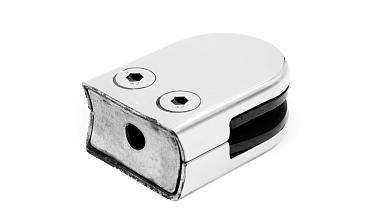 Стеклодержатель штампованный полированный под стекло 10 мм, под стойку Ø38.1 мм, (AISI 304) 40х22х53 k038-10 купить в Волгограде