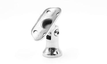 Наконечник стойки "колокольчик" на плоскость, с регулируемым ложементом под поручень Ø50.8 мм, литой, полированный, нержавеющий AISI 304, k203-3 купить в Волгограде