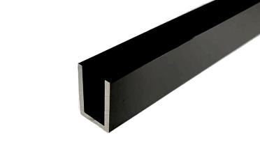 П-образный профиль 19x13, L=2200, под стекло 8 мм, алюминий анодированный в черный глянцевый t756 AND BL купить в Волгограде