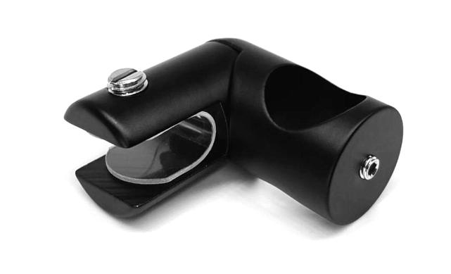 Держатель стекла сквозной боковой, для трубы 19 мм, черный, t912 Bl