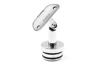 Наконечник палец с алюминиевой системой фиксации на стойке Ø38.1х1.5 мм, регулируемым ложементом под поручень Ø50.8 мм, полированный, литой, нержавеющий (AISI 304) k204 купить в Волгограде