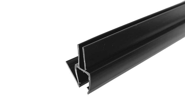 Уплотнитель для стекла 8 мм, блэк ультра - непрозрачный черный, пол-стекло 2200 мм t206-2 BL-U
