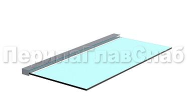 Козырек на алюминиевом профиле ,вынос до 950мм k671-100-1.2 купить в Волгограде