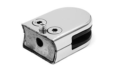 Стеклодержатель штампованный под стекло 10 мм (5+5 мм), под стойку Ø38.1 мм (39х24х55), полированный (AISI 304) k538-10 купить в Волгограде