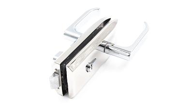 Замок для стеклянной двери с нажимной ручкой, евроцилиндр односторонний ключ/защелка, с ответной частью на стекло, полированный t155 PSS купить в Волгограде