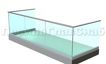 Ограждение на несущем стекле на алюминиевом профиле для балкона в Волгограде. Готовые проекты ПерилаГлавСнаб