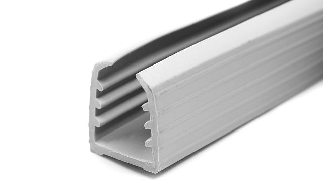 Уплотнитель в поручень с пазом 24х24 для стекла 8+8мм, EPDM (палки по 3м) СЕРЫЙ Фk303-G