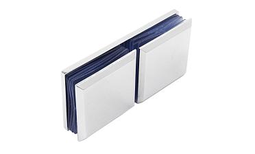 Коннектор для душевой кабины стекло-стекло 180° 45х45 мм цинк-хром полированный t734 PZn купить в Волгограде