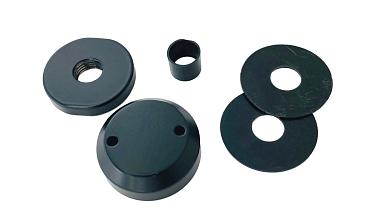 Комплект торцевого крепления несущего стекла, гайка-шайба Ø50х10х18 мм с внутренней резьбой М16, порошковая покраска RAL 9005 мат, AISI 304 Фk277-6-П купить в Волгограде