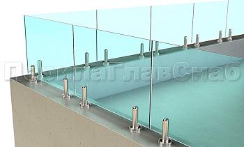 Ограждение для кровли на несущем стекле и министойках в Волгограде. Готовые проекты ПерилаГлавСнаб