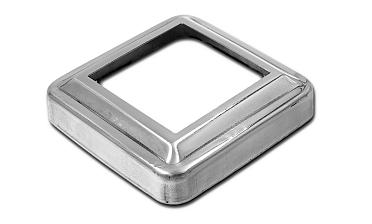 Низ стойки фигурный под трубу 40х40 мм, 64.5х64.5, высота 15 мм, полированный (AISI 304) k396 купить в Волгограде