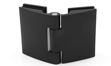 Петля для душевой кабины стекло-стекло 180°, без реза, нержавеющая сталь AISI 304, черная t313 BL купить в Волгограде