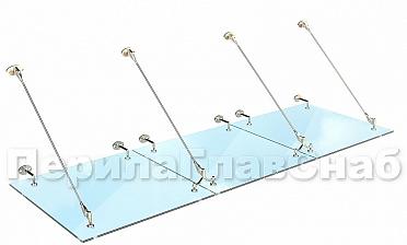 Комплект фурнитуры для козырька 1200х2800 (на вантах/тягах) k671-12-28 купить в Волгограде