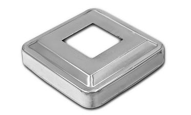 Низ стойки фигурный под трубу 25х25 мм, 66х66х0.4, высота 16 мм, полированный (AISI 304) k374 купить в Волгограде