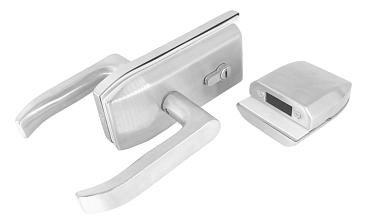 Замок с нажимной ручкой и притвором, евроцилиндр односторонний ключ/защелка, с ответной частью на стекло, шлифованный t155-3 SSS  купить в Волгограде