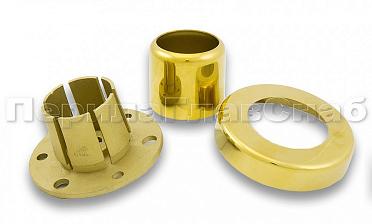 Цанга под трубу Ø38.1 мм, полированная #600, AISI 304, 3 отв. Ø7 мм, 3 отв. Ø9 мм, под золото Фk026-88 купить в Волгограде