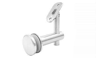 Выносной держатель поручня на стекло 8-20 мм, регулируемый, с ложементом, шлифованный, AISI 304, уценка Фk241-У купить в Волгограде