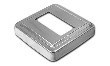 Низ стойки под трубу 50х25 мм, 84х84х0.6 мм, высота 17 мм, полированный (AISI 304) k398 купить в Волгограде