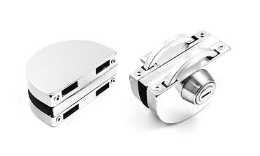 Замок для стеклянной двери с ответной частью на стекло, без вырезов, нержавеющая сталь AISI 201, полированная t109-201 PSS купить в Волгограде