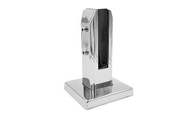 Стеклодержатель напольный 50х50х160 мм, литой, плоский, без сверления, нержавеющая сталь AISI 304, полированная k275-3 купить в Волгограде