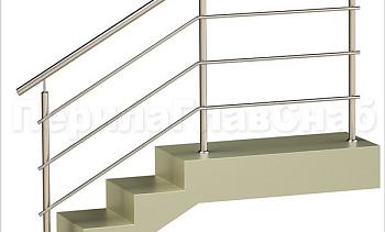 Три ригеля на сварке, круглый поручень и круглые стойки для крыльца в Волгограде. Готовые проекты ПерилаГлавСнаб