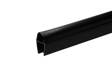 Уплотнитель для стекла 8 мм, дверь-стекло 2200 мм, непрозрачный черный t212-2 BL-U купить в Волгограде