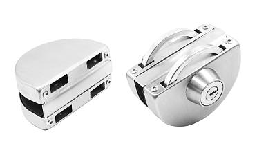 Замок для стеклянной двери с ответной частью на стекло, без вырезов в стекле шлифованный t109 SSS купить в Волгограде