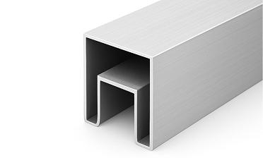Труба 40х40 мм с пазом 24х24 под стекло, 6000 мм, алюминиевая, анодированная Фk856-3 AL купить в Волгограде