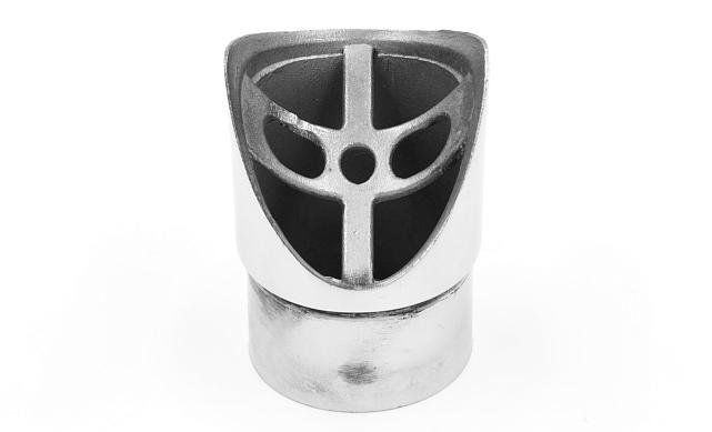 Наконечник седловина косая 30° на стойку Ø50.8 мм, под поручень Ø50.8 мм, литая, полированная, AISI 304, k560