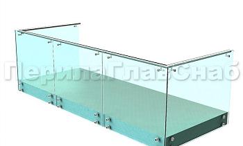 Ограждения на несущем стекле с торцевым креплением для балкона в Волгограде. Готовые проекты ПерилаГлавСнаб