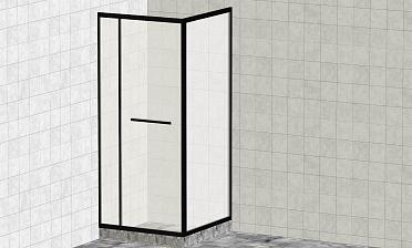 Комплект душевой с внутренней подвижной дверью,толщина стекла 8мм, 900х900х2000, AUSI 304, черная t470 Bl купить в Волгограде