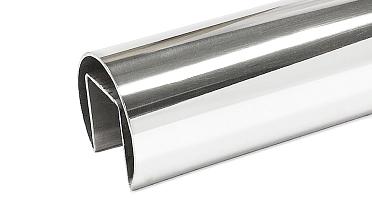 Труба Ø42.4 мм, с пазом 24х24 мм, тройная полировка 800GRIT, AISI 304 k820-3 купить в Волгограде