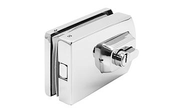 Замок для стеклянной двери вертикальный с ответной частью на стену и пол, полированный, вырез 15 t135 PSS купить в Волгограде