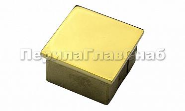 Заглушка для профильной трубы 40х40 мм, литая, полированная, под золото Фk224-88 купить в Волгограде